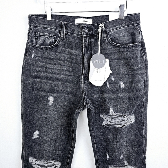 KanCan Estilo Washed Out Black Mom Jeans NWT - Picture 3 of 14